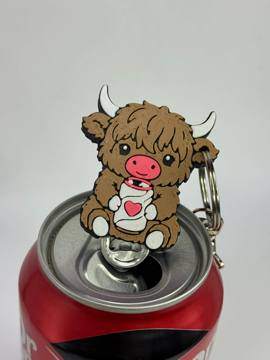 Sippin' Cutie Highland Calf Pop Tab Opener